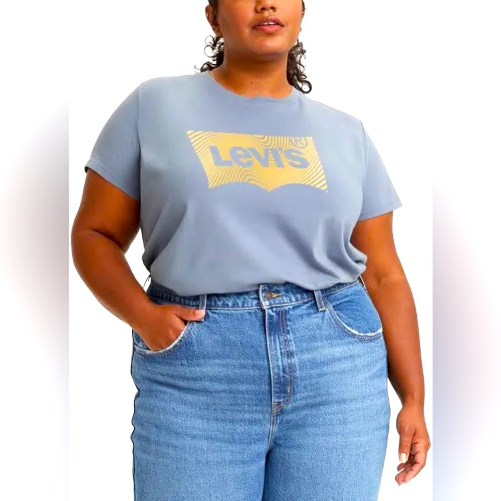 Levi’s Short Sleeve Tee Shirt “Waves Cool Dusk” [Light Blue] Women’s 3X NWT!